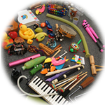 講師の方が持ってきてくださった楽器たち