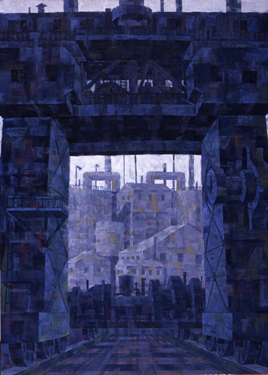 市原義之<起重機のある工場>